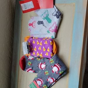 NEW Halloween and Christmas socks 3 pairs